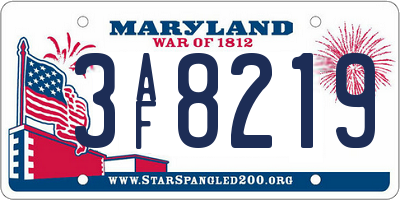 MD license plate 3AF8219