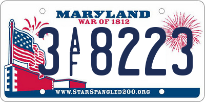 MD license plate 3AF8223