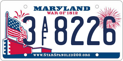 MD license plate 3AF8226