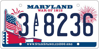 MD license plate 3AF8236