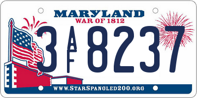 MD license plate 3AF8237