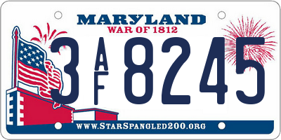 MD license plate 3AF8245