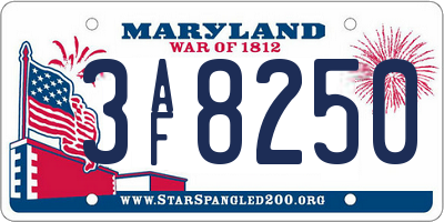 MD license plate 3AF8250