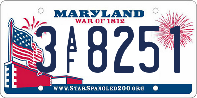 MD license plate 3AF8251