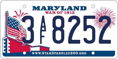 MD license plate 3AF8252