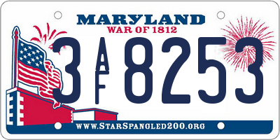 MD license plate 3AF8253