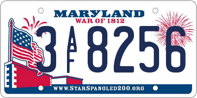 MD license plate 3AF8256