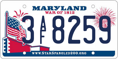 MD license plate 3AF8259