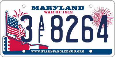 MD license plate 3AF8264