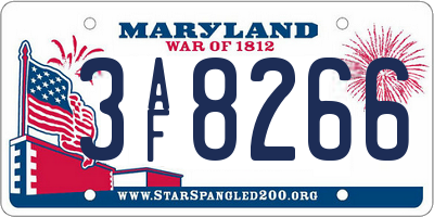 MD license plate 3AF8266