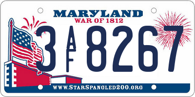 MD license plate 3AF8267