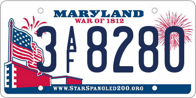 MD license plate 3AF8280