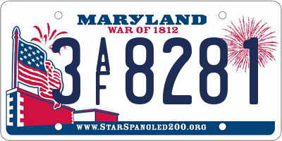 MD license plate 3AF8281