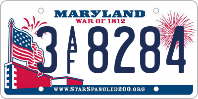 MD license plate 3AF8284