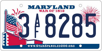 MD license plate 3AF8285