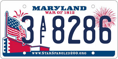 MD license plate 3AF8286