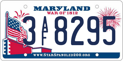 MD license plate 3AF8295
