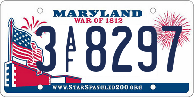 MD license plate 3AF8297