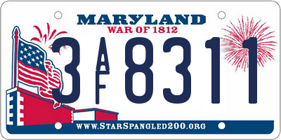 MD license plate 3AF8311