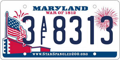 MD license plate 3AF8313
