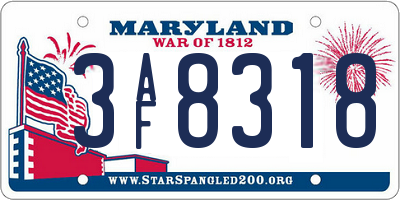 MD license plate 3AF8318