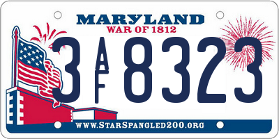 MD license plate 3AF8323