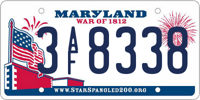 MD license plate 3AF8338