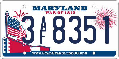 MD license plate 3AF8351