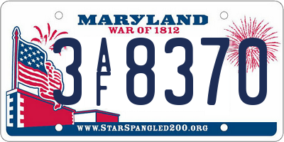 MD license plate 3AF8370