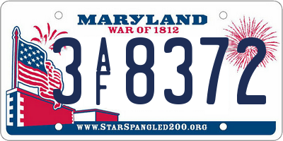 MD license plate 3AF8372