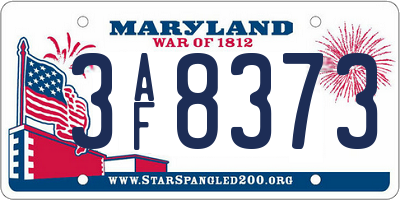 MD license plate 3AF8373