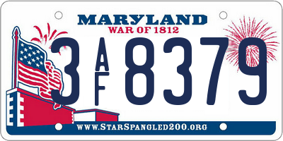 MD license plate 3AF8379