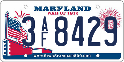 MD license plate 3AF8429