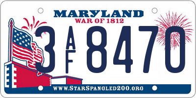 MD license plate 3AF8470