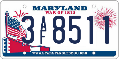 MD license plate 3AF8511