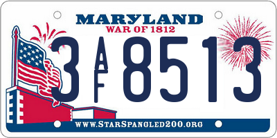 MD license plate 3AF8513