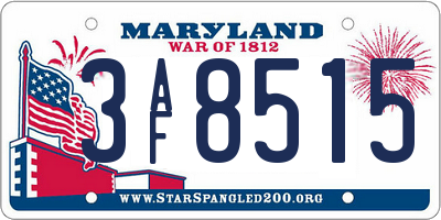MD license plate 3AF8515