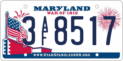 MD license plate 3AF8517
