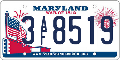 MD license plate 3AF8519