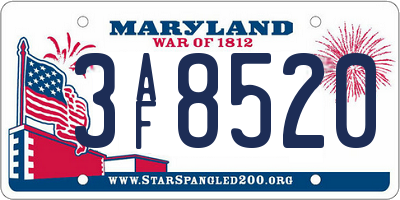 MD license plate 3AF8520