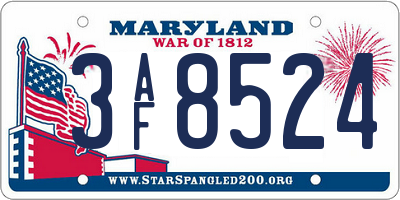 MD license plate 3AF8524