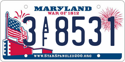 MD license plate 3AF8531