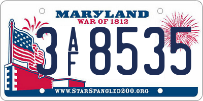 MD license plate 3AF8535