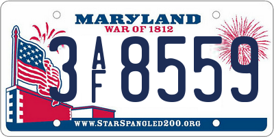 MD license plate 3AF8559