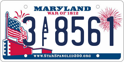 MD license plate 3AF8561