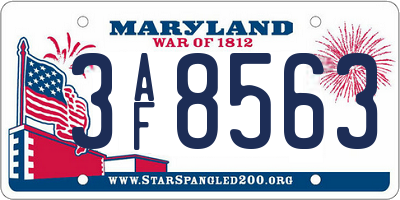 MD license plate 3AF8563