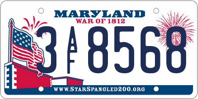 MD license plate 3AF8568