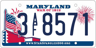 MD license plate 3AF8571