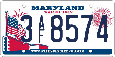 MD license plate 3AF8574