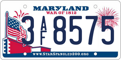 MD license plate 3AF8575